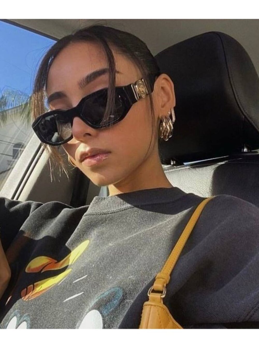 Versace VE4361F GB1/87 Sunglasses Black Oval Frame, Dark Grey Lenses